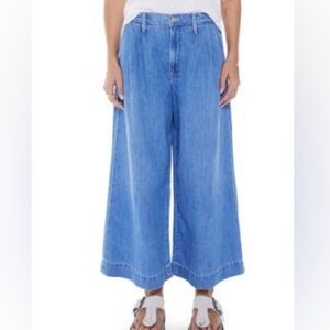 Mother Denim High Waisted Pouty Prep Ankle Wide Leg Jeans Salt and Lime Size 31